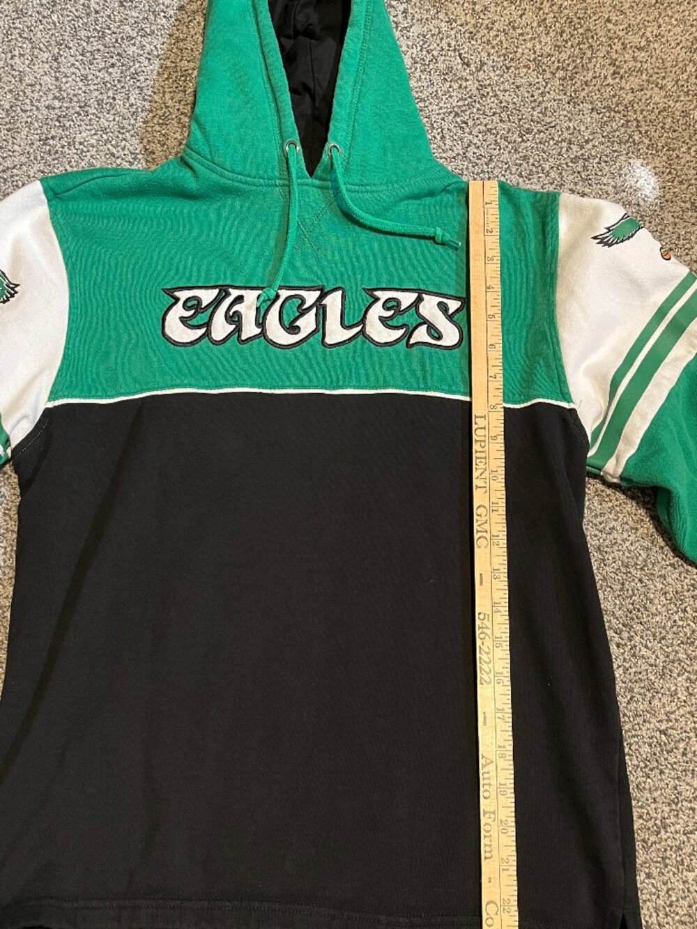 Mitchell & Ness Philadelphia Eagles NFL Hoodie Sweatshirt Throwbacks Green Black - Picture 6 of 13